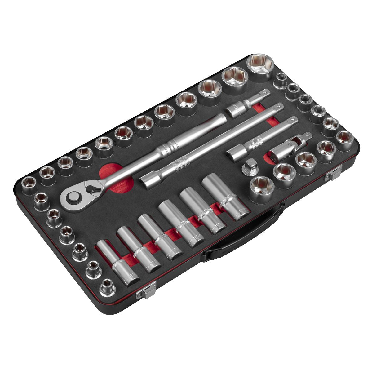 Sealey Metric Imperial Socket Set 1/2"D 40pc Deep And Standard 6pt AK7925