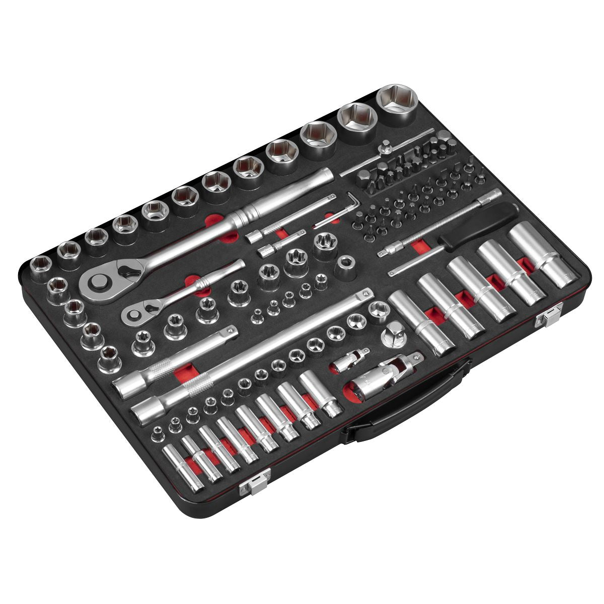 Sealey Metric Socket Set And Bit Set 1/4" 1/2"D 108pc Single Hex Torx AK7926