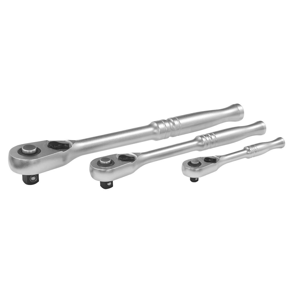 Sealey Ratchet Wrench Set 3pc Pear-Head Flip Reverse Contoured Handle AK7933