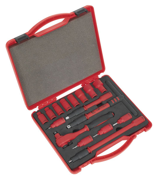 Sealey Metric Insulated Socket Set 16pc 3/8"D WallDrive VDE Approved AK7940