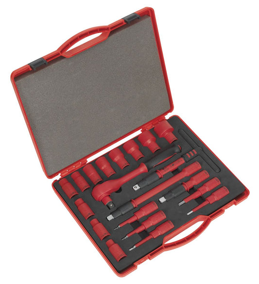 Sealey Metric Insulated Socket Set 20pc 1/2"D WallDrive VDE Approved AK7941