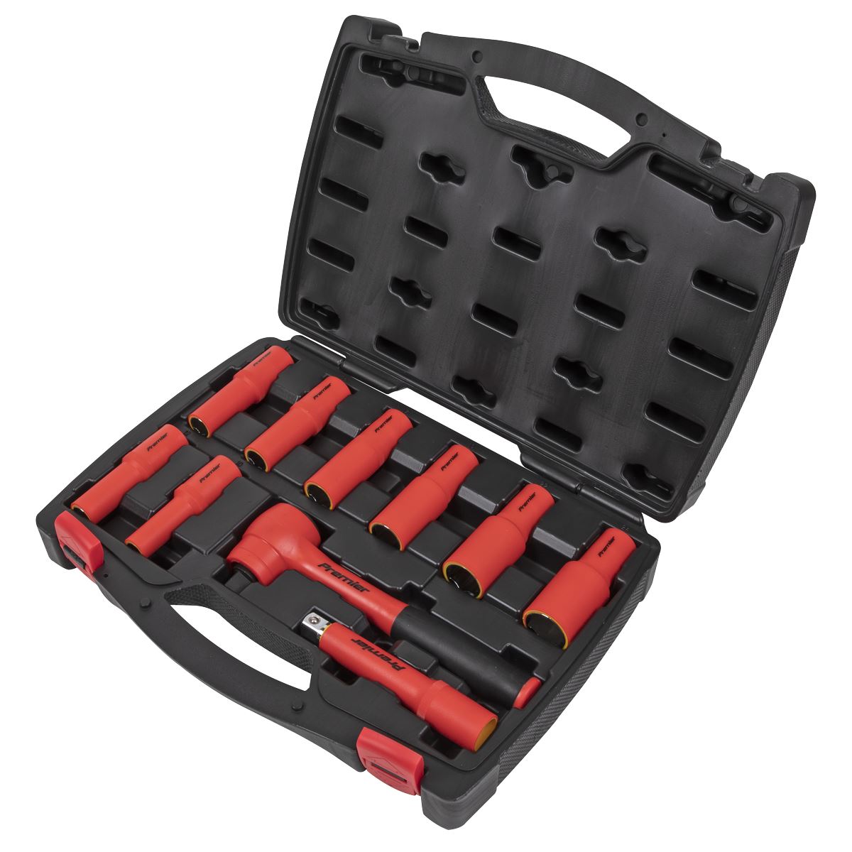 Sealey Metric Insulated Socket Set 10pc 1/2"D 6pt WallDrive VDE Approved AK7943