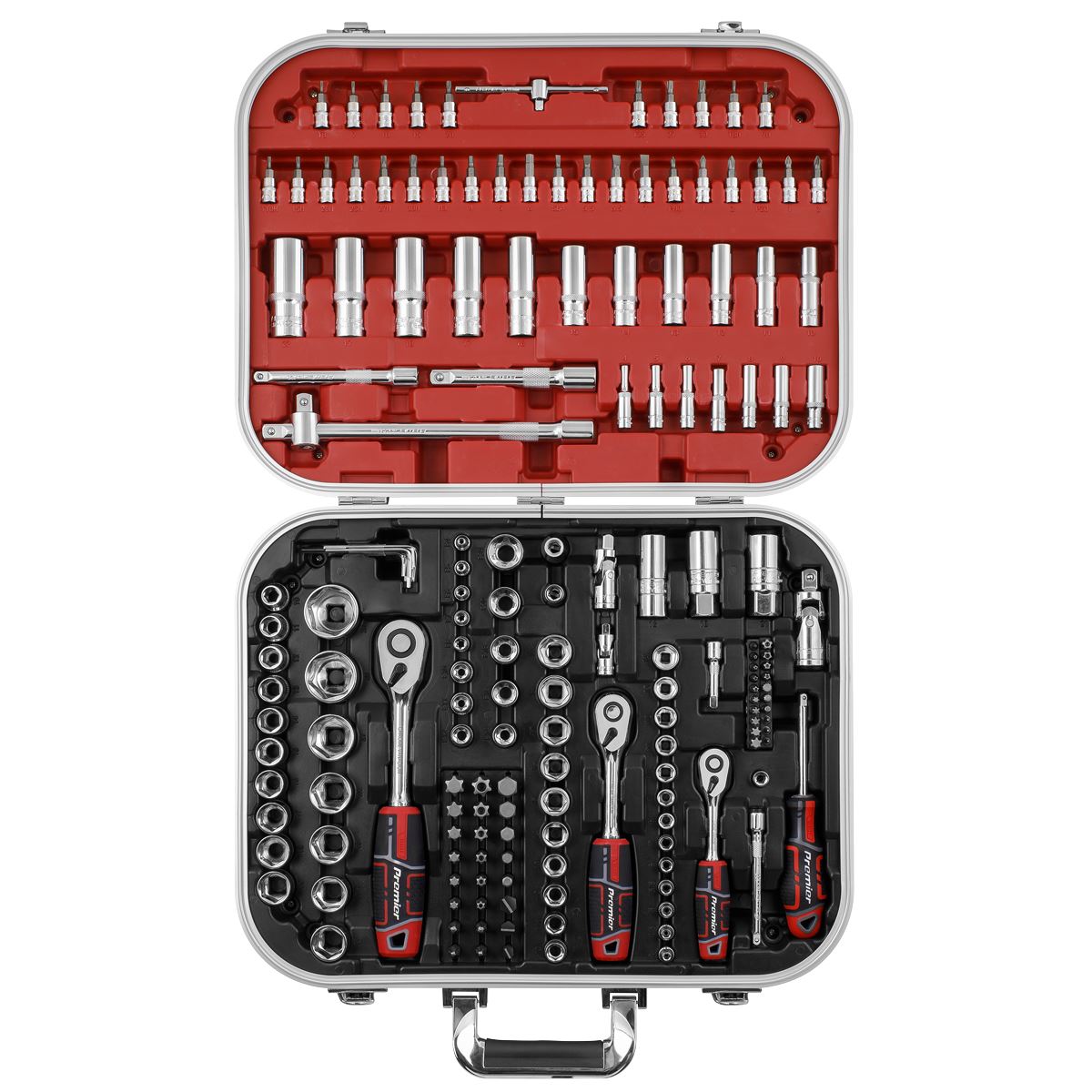 Metric Socket And Bit Set 172pc 1/4" 3/8" 1/2"Sq Drive WallDrive Sealey AK7981