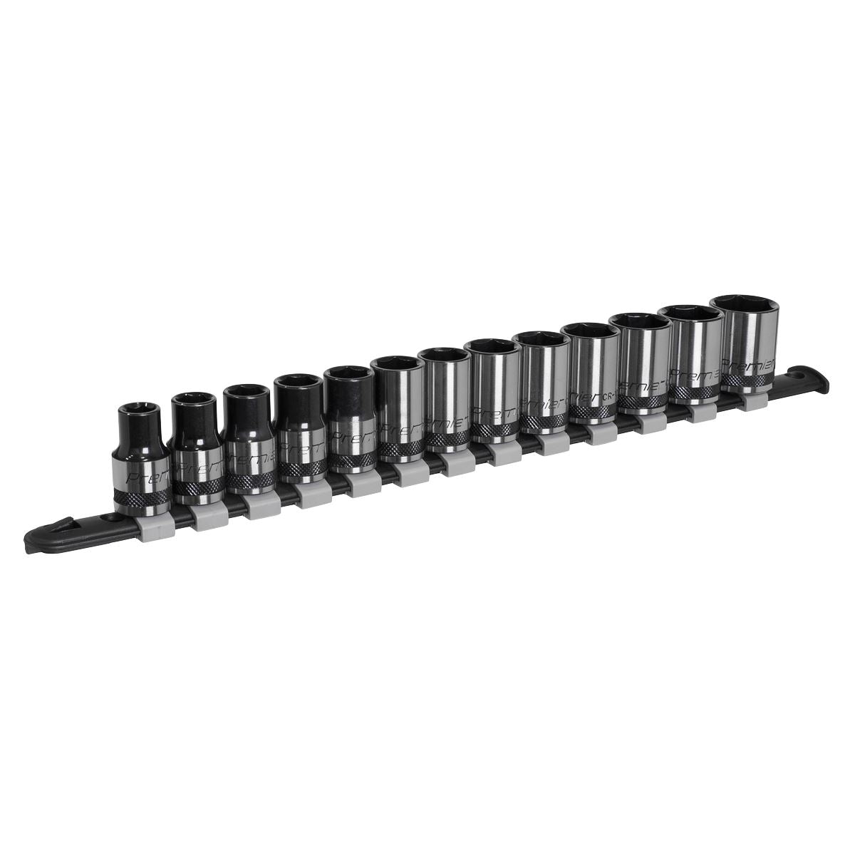 Metric Socket Set 13pc 1/2"Sq Drive Black Series Single Hex Sealey AK7994