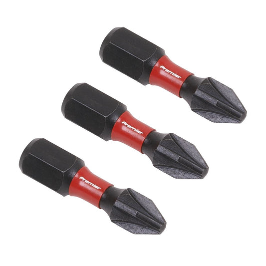 Sealey Pozi #2 Impact Power Tool Bits 25mm - 3pc AK8208