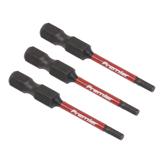 Sealey Hex 2.5mm Impact Power Tool Bits 50mm - 3pc AK8235