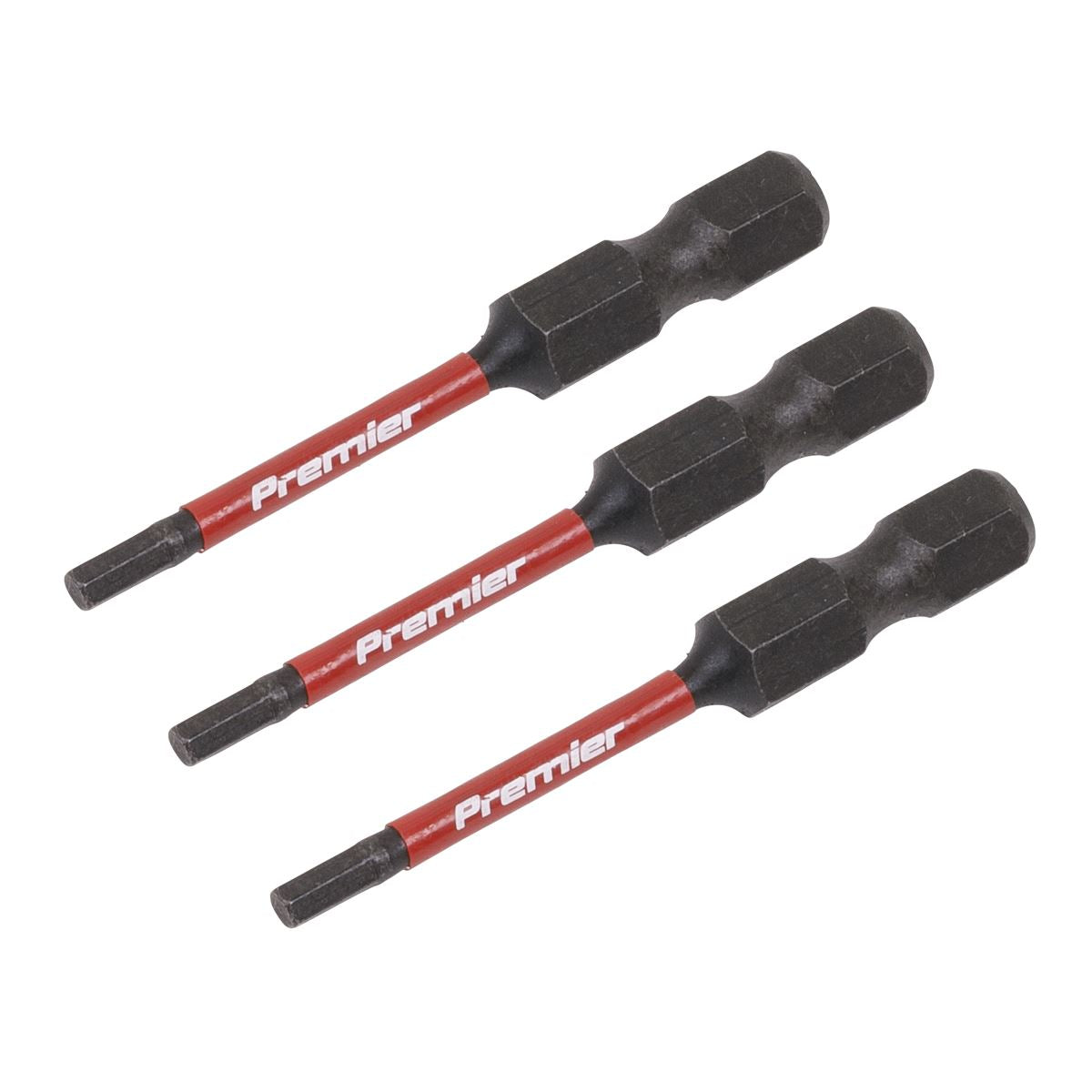 Sealey Hex 2.5mm Impact Power Tool Bits 50mm - 3pc AK8235
