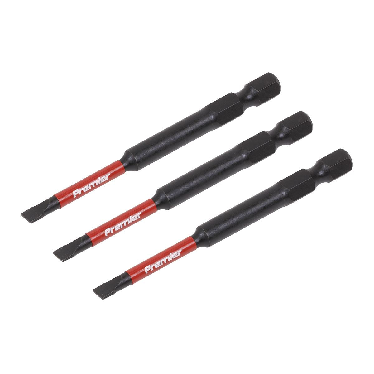 Sealey Slotted 4.5mm Impact Power Tool Bits 75mm - 3pc AK8251