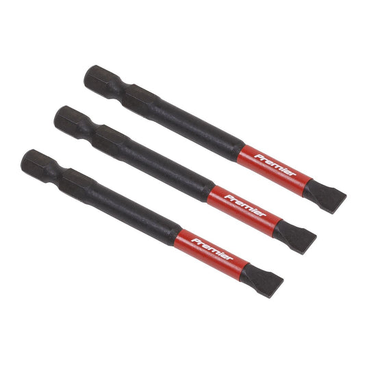 Sealey Slotted 6.5mm Impact Power Tool Bits 75mm - 3pc AK8253
