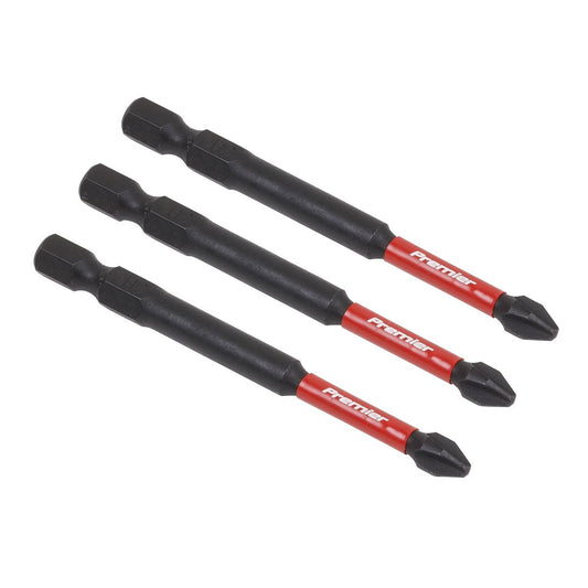 Sealey Phillips #2 Impact Power Tool Bits 75mm - 3pc AK8255