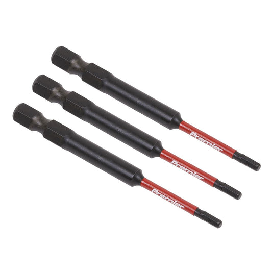 Sealey Hex 2.5mm Impact Power Tool Bits 75mm - 3pc AK8260