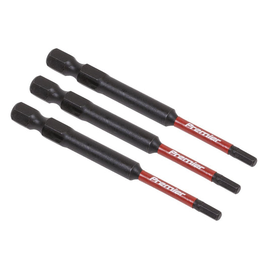 Sealey Hex 3mm Impact Power Tool Bits 75mm - 3pc AK8261