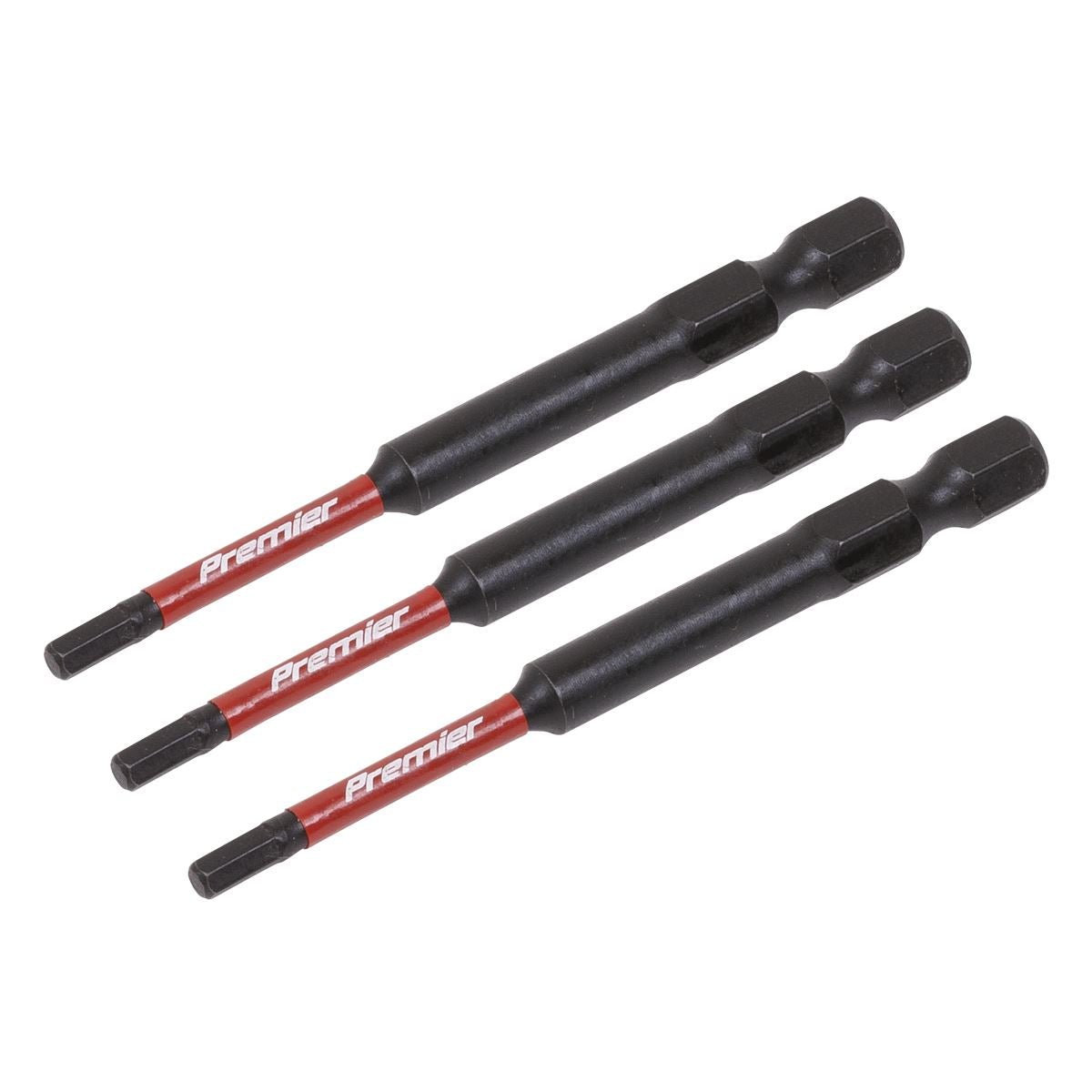 Sealey Hex 3mm Impact Power Tool Bits 75mm - 3pc AK8261