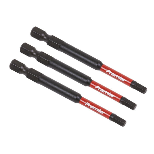 Sealey Hex 4mm Impact Power Tool Bits 75mm - 3pc AK8262