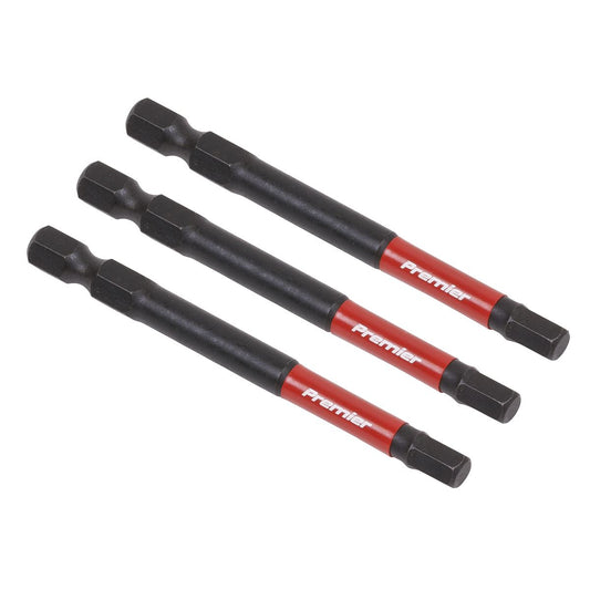 Sealey Hex 5mm Impact Power Tool Bits 75mm - 3pc AK8263
