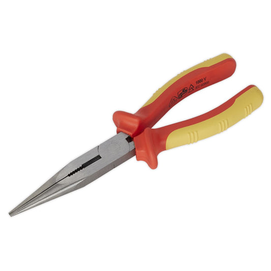 Sealey Long Nose Pliers 200mm VDE Approved AK83457