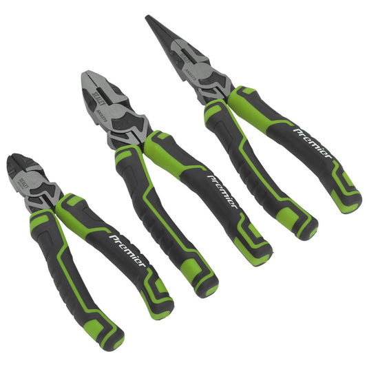 Sealey Pliers Set 3pc High Leverage - Hi-Vis Green AK8376HV