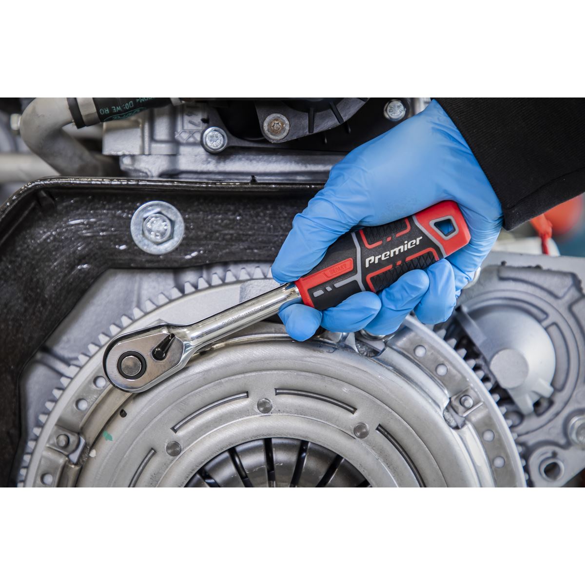 Sealey 3/8"Sq Drive Ratchet Wrench Flip Reverse 45 Tooth Comfort Grip AK8935