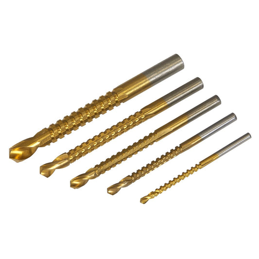 Sealey Drill Saw Bit Set 5pc 130° Split Point Spiral Groove 3 to 8mm AK9189