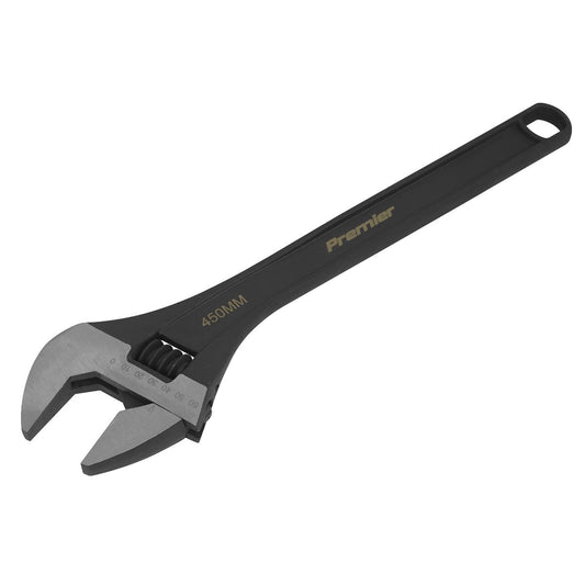 Sealey Adjustable Wrench 450mm Capacity 50mm Black Phosphate Finish AK9565