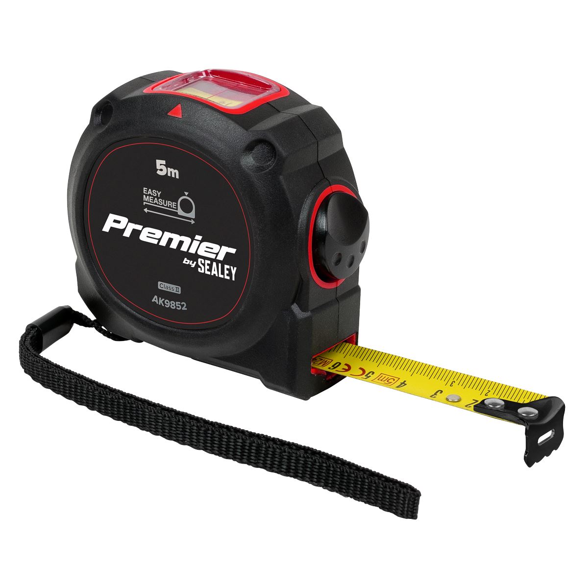 Sealey Premier Window View Tape Measure 5m x 19mm ABS Body Belt Clip AK9852