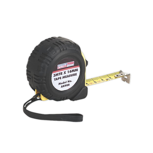 Sealey Rubber Tape Measure 3m(10ft) x 16mm - Metric/Imperial AK988