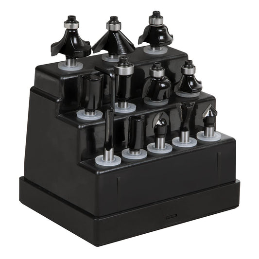 Sealey Router Bit Set 12pc 1/4" Shank long life heads Multiple Use AK9912