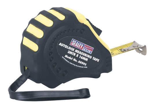 Sealey Auto Lock Tape Measure 3m(10ft) x 16mm - Metric/Imperial AK993