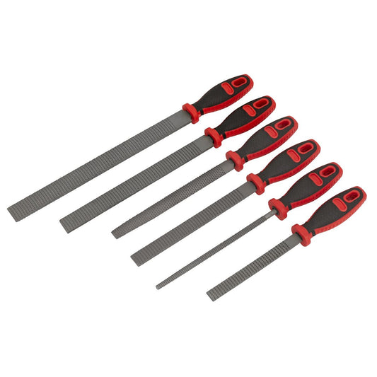 Sealey Wood Rasp File Set 6pc Supplied In A Pouch Soft Grip Handles AKR06
