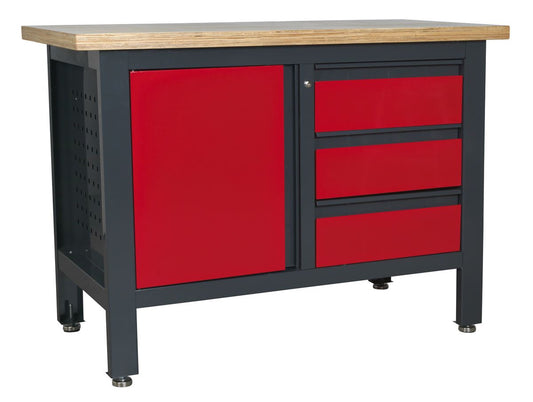 Sealey Workstation with 3 Drawers & Cupboard AP1372B