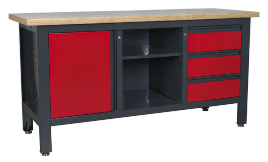 Sealey Workstation with 3 Drawers, 1 Cupboard & Open Storage AP1905B
