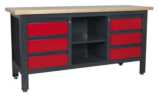 Sealey Workstation with 6 Drawers & Open Storage AP1905D