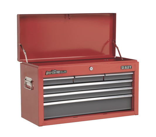 Sealey Topchest 6 Drawer with Ball-Bearing Slides - Red/Grey AP2201BB