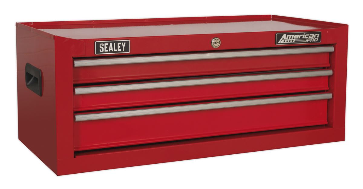 Sealey Mid-Box 3 Drawer with Ball-Bearing Slides - Red AP223