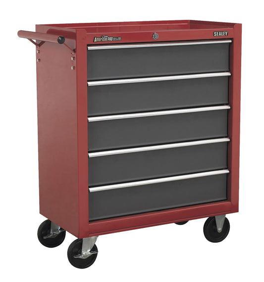 Sealey Rollcab 5 Drawer with Ball-Bearing Slides - Red/Grey AP22505BB