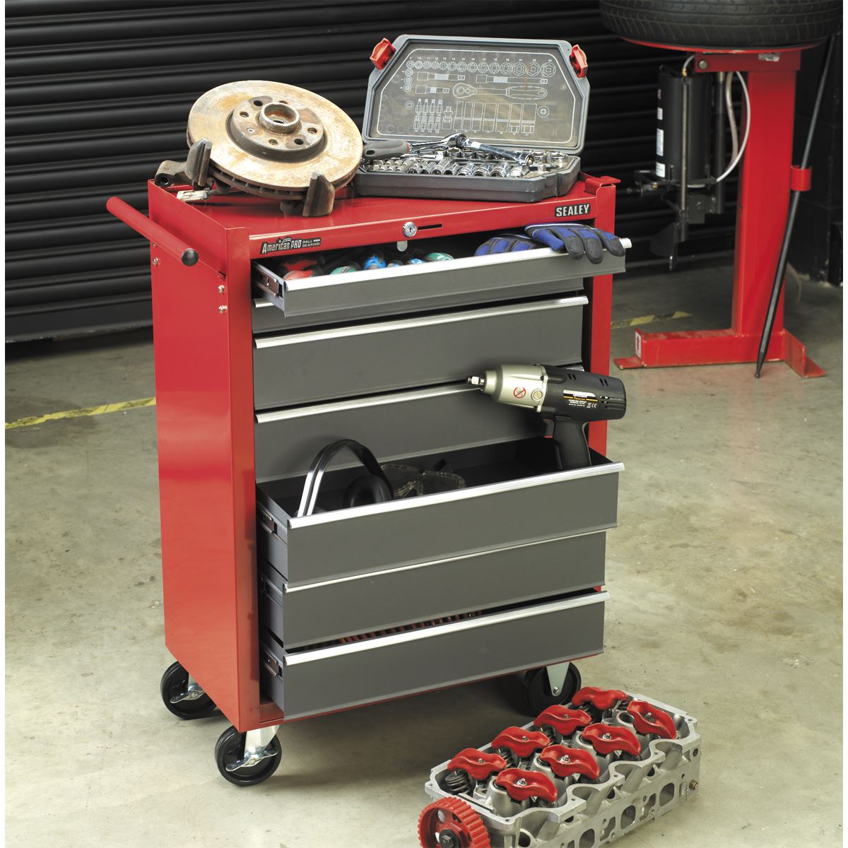 Sealey Rollcab 7 Drawer with Ball-Bearing Slides - Red/Grey AP22507BB