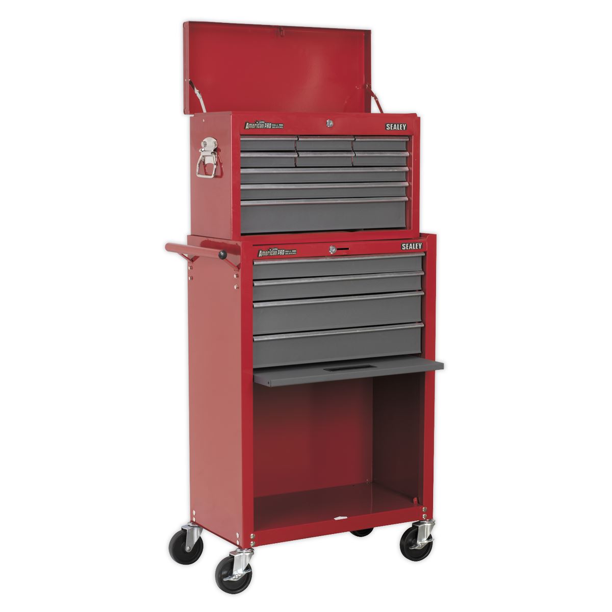 Sealey Topchest & Rollcab Combination 13 Drawer with Ball-Bearing Slides - Red/Grey AP22513BB