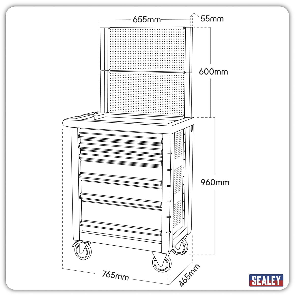 Sealey Rollcab 6 Drawer with Ball-Bearing Slides AP2406