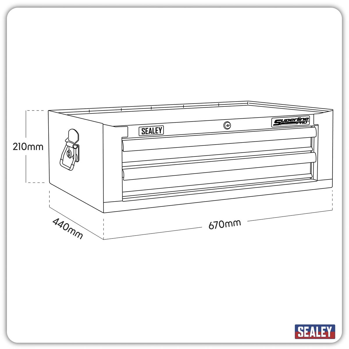 Sealey Superline PRO&reg; Mid-Box Tool Chest 2 Drawer - Khaki AP26029TK