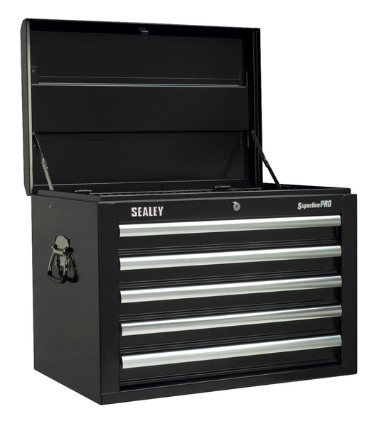 Sealey Topchest 5 Drawer with Ball-Bearing Slides - Black AP26059TB