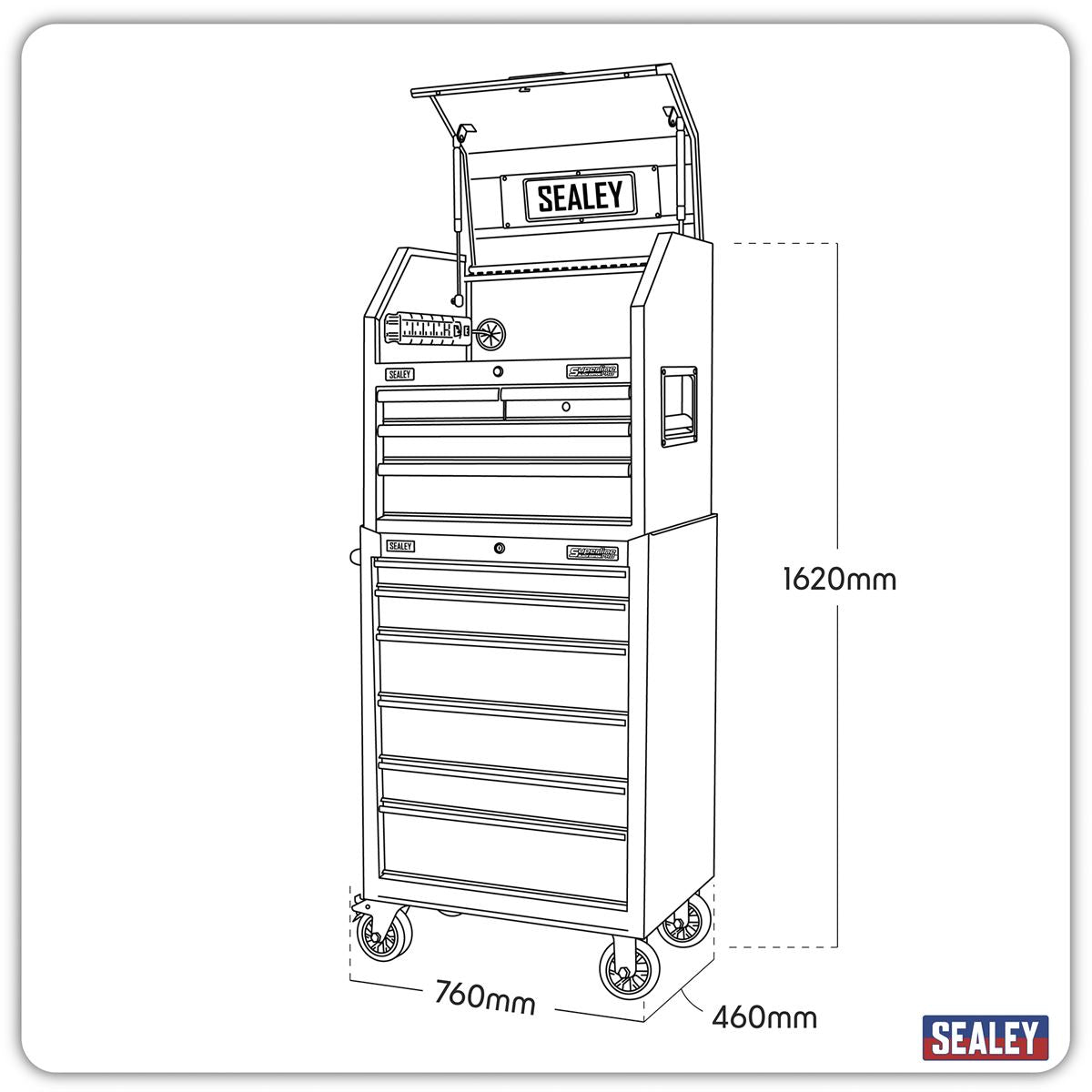 Sealey 9 Drawer Tool Chest Combination with Power Strip AP27BESTACK