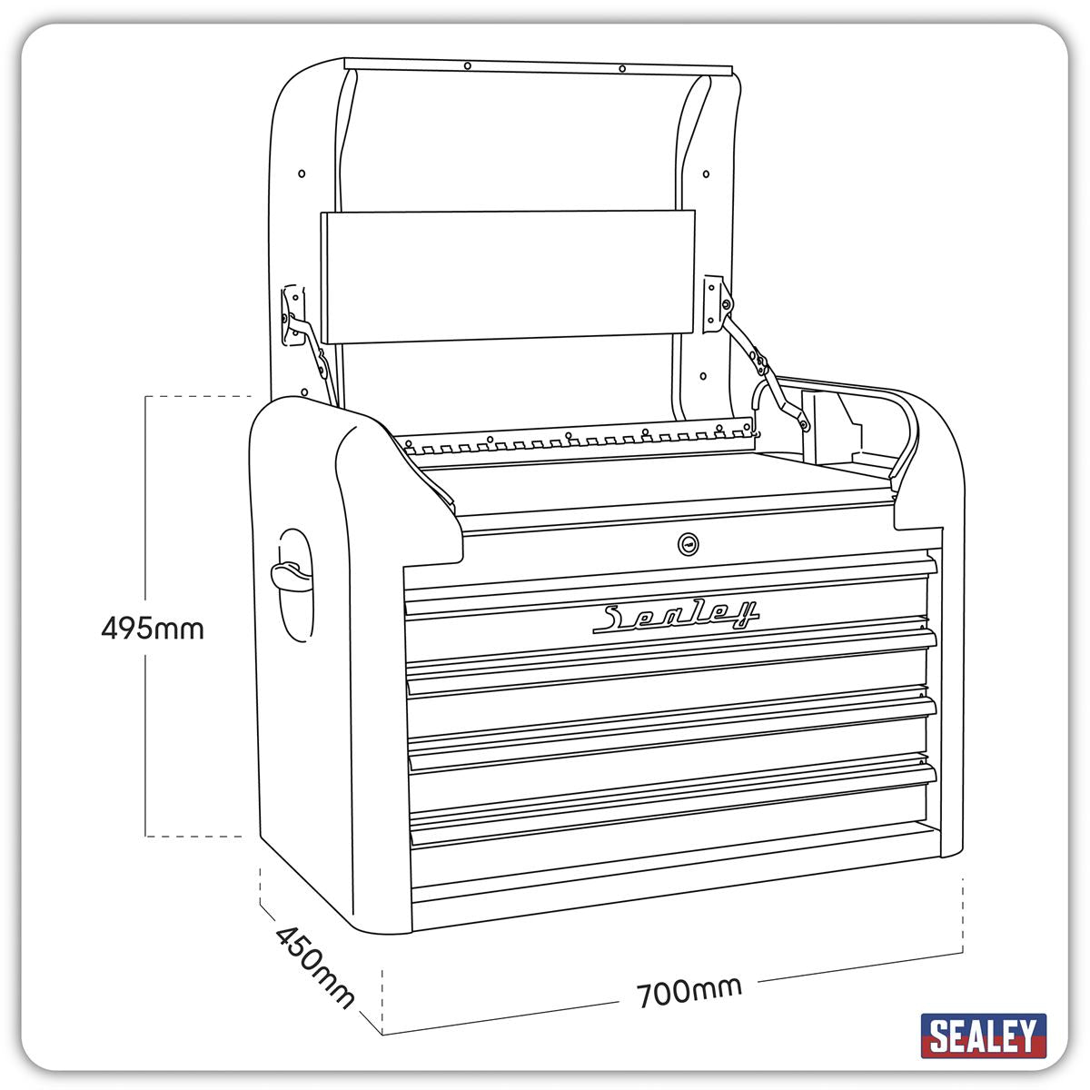 Sealey Topchest 4 Drawer Retro Style AP28104