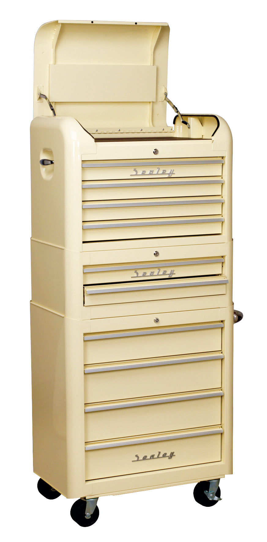 Sealey Retro Style Topchest, Mid-Box & Rollcab Combination 10 Drawer Cream AP28COMBO2