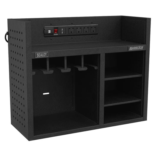 Sealey Power Tool Storage Rack with Power Strip AP30SRBE