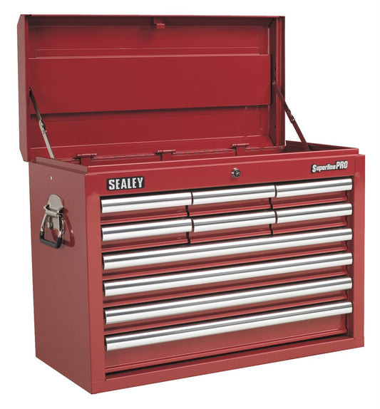 Sealey Topchest 10 Drawer with Ball-Bearing Slides - Red AP33109