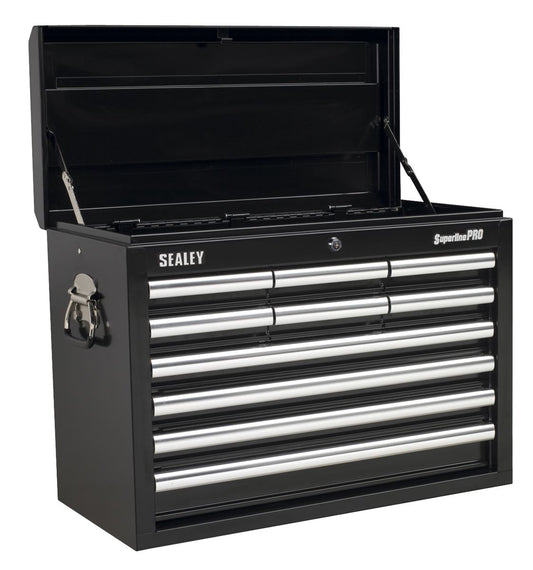 Sealey Topchest 10 Drawer with Ball-Bearing Slides - Black AP33109B