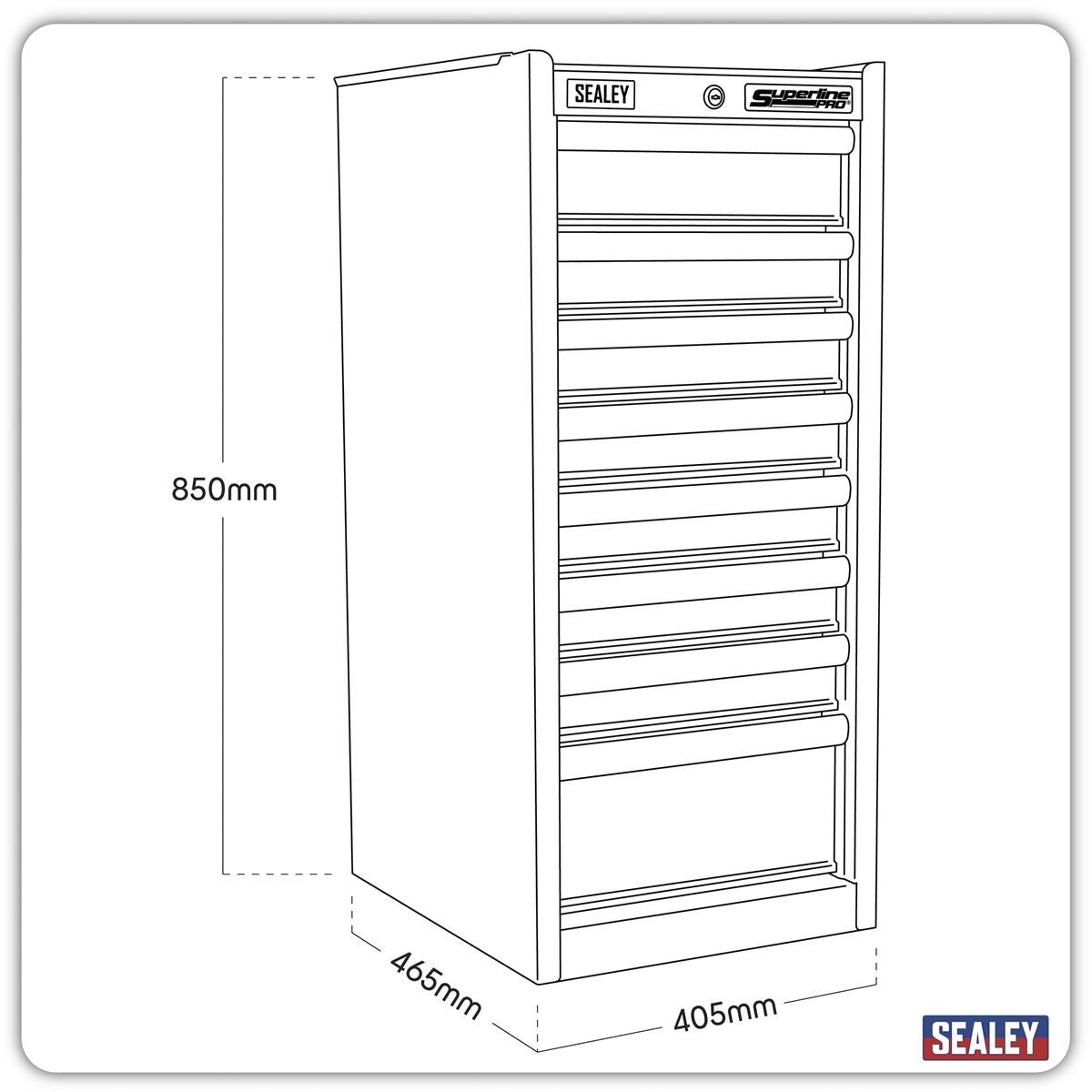 Sealey Hang-On Chest 8 Drawer with Ball-Bearing Slides - Black AP33589B