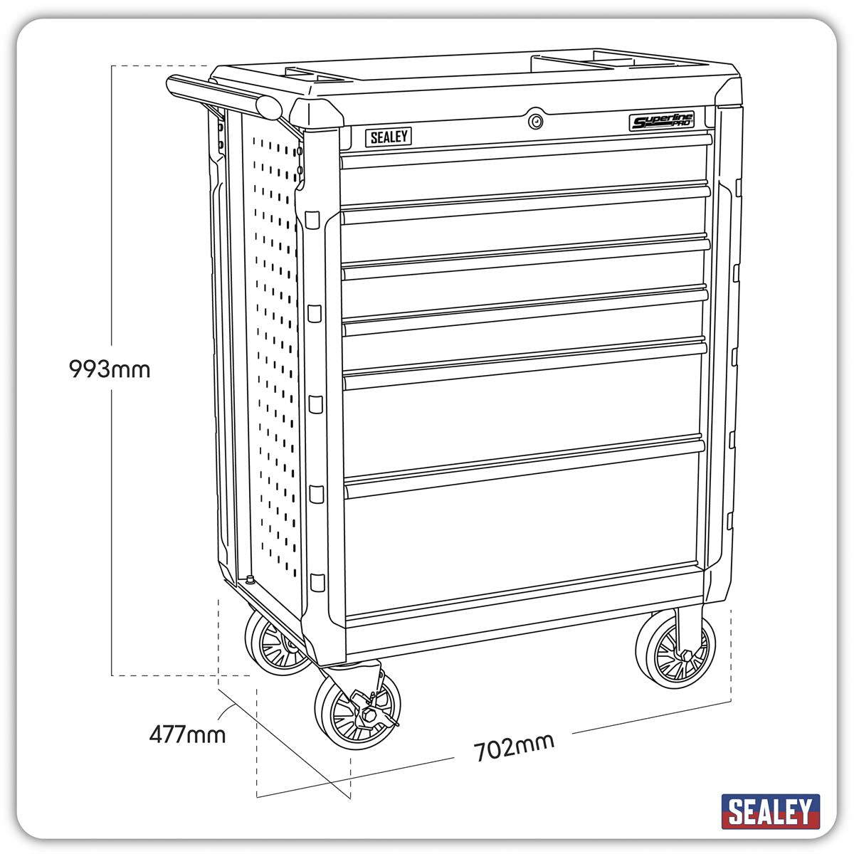 Sealey Rollcab 6 Drawer with Ball-Bearing Slides AP3406