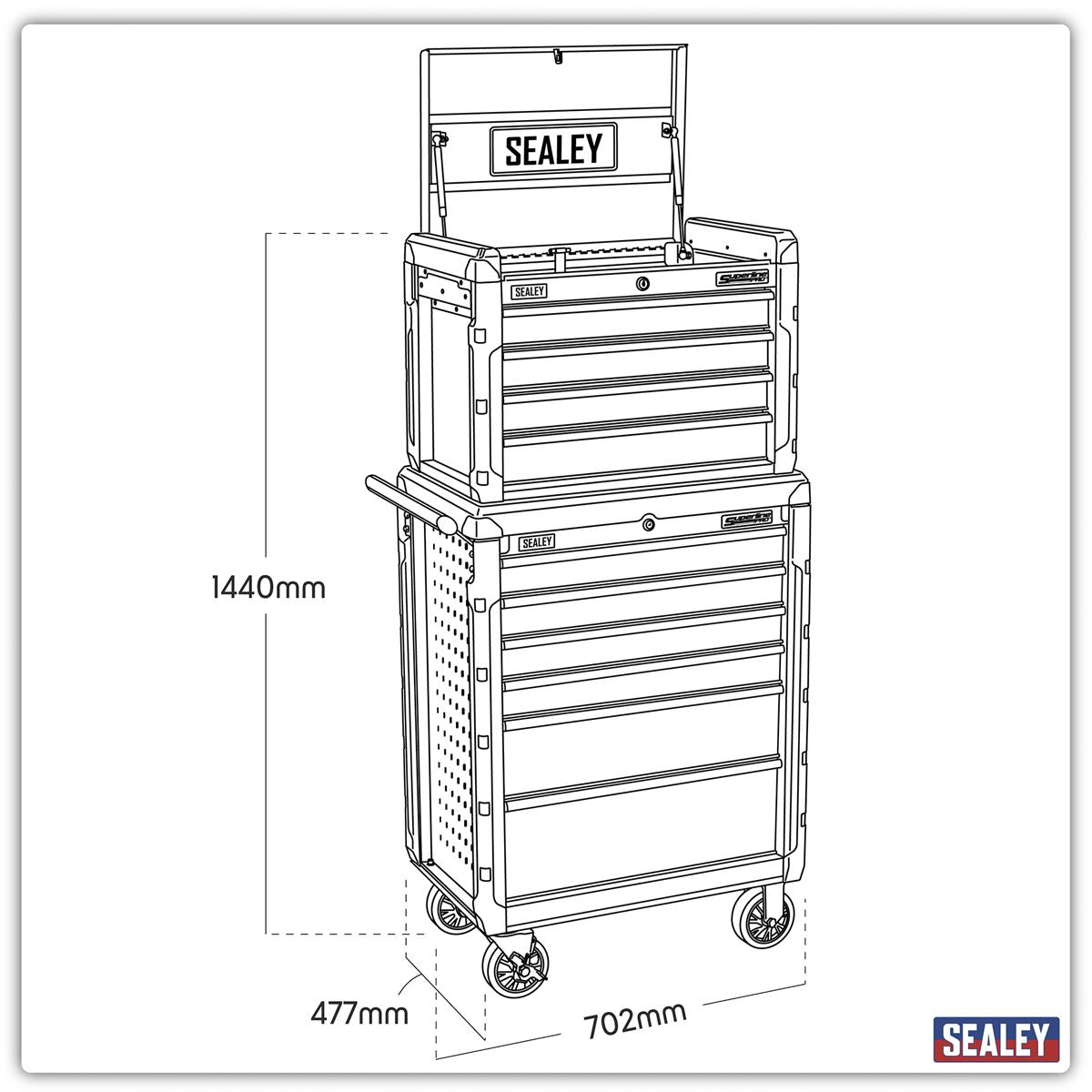 Sealey Topchest 4 Drawer & Rollcab 6 Drawer Combination AP3410STACK