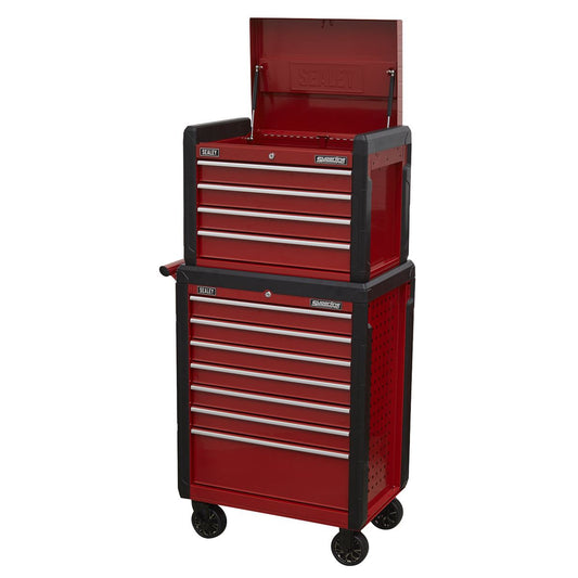 Sealey Topchest 4 Drawer & Rollcab 7 Drawer Combination AP3411STACK